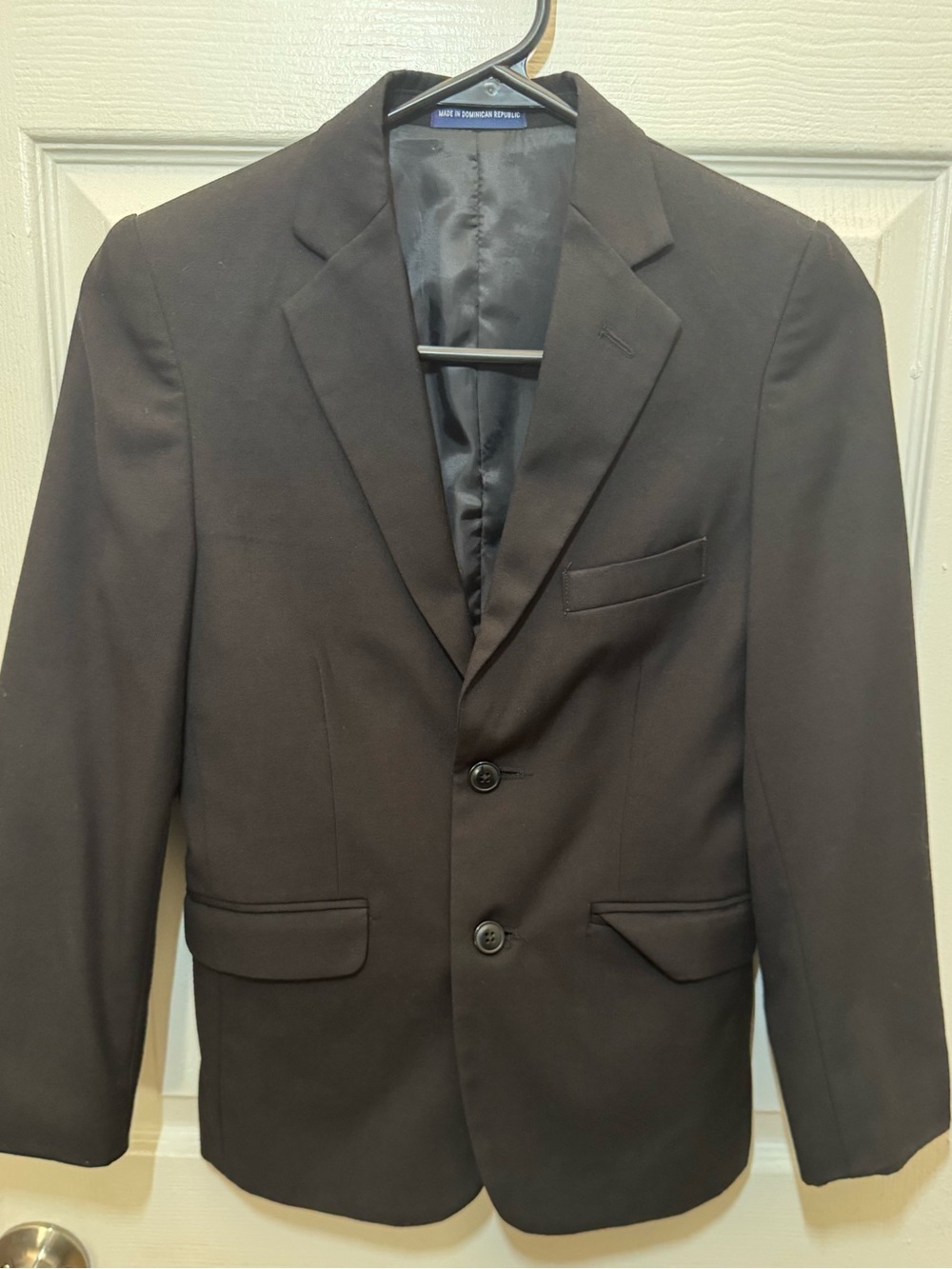 Chaps Boys Black Two-Button Blazer with Notch Lapel
